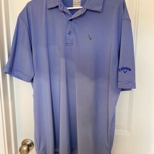 Callaway Blue Polo Shirt with Moisture-Wicking Fabric
